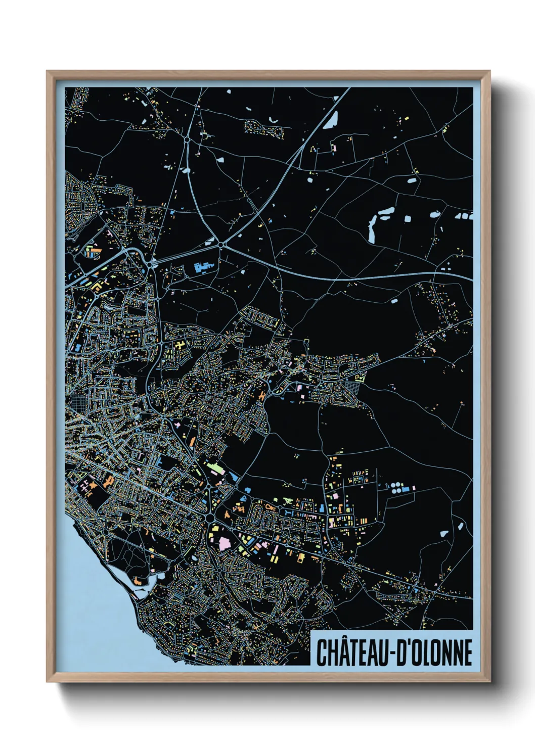 Une affiche de carte sur Château-d'Olonne