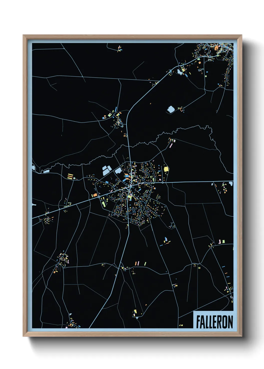 Une affiche de carte sur Falleron