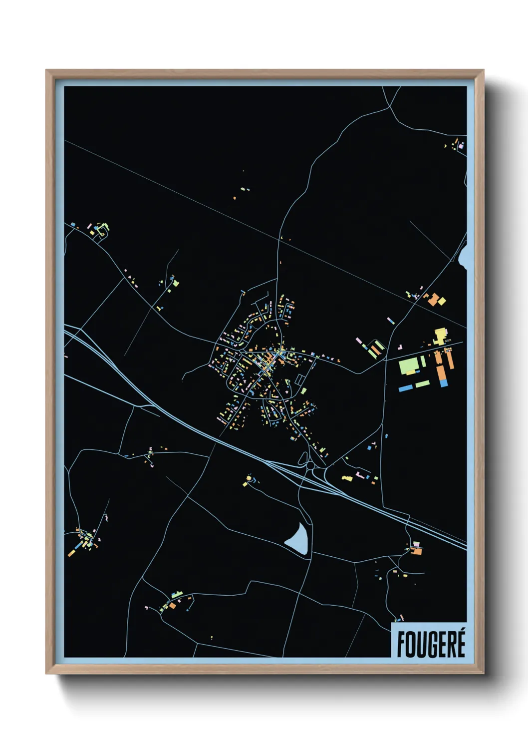 Une affiche de carte sur Fougeré