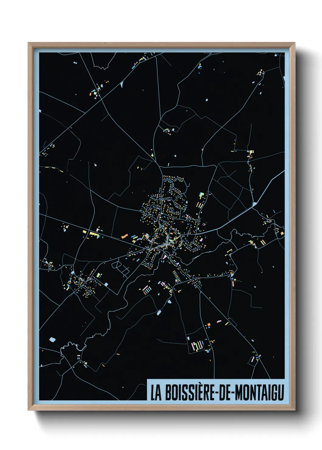 Une affiche de carte sur La Boissière-de-Montaigu