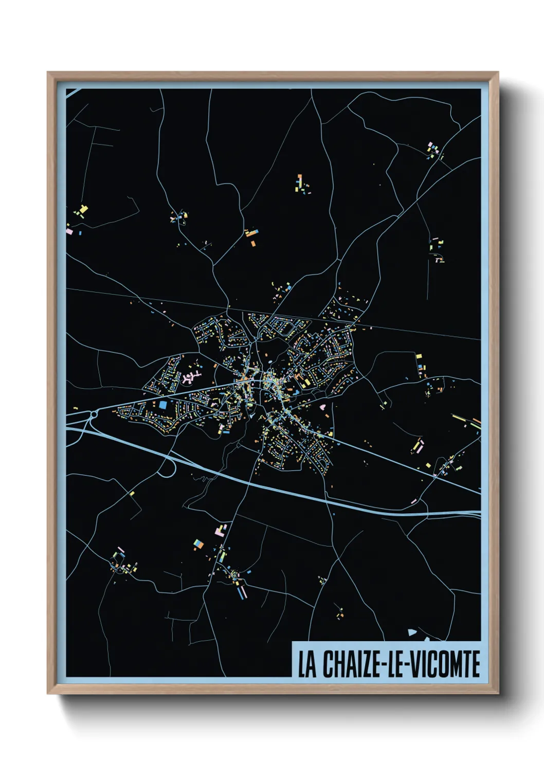 Une affiche de carte sur La Chaize-le-Vicomte