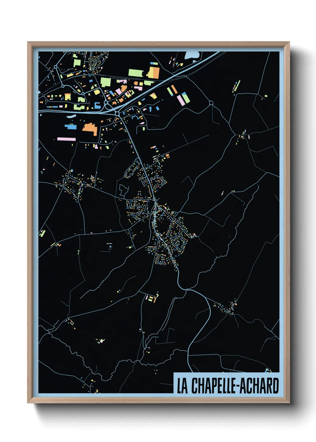 Une affiche de carte sur La Chapelle-Achard