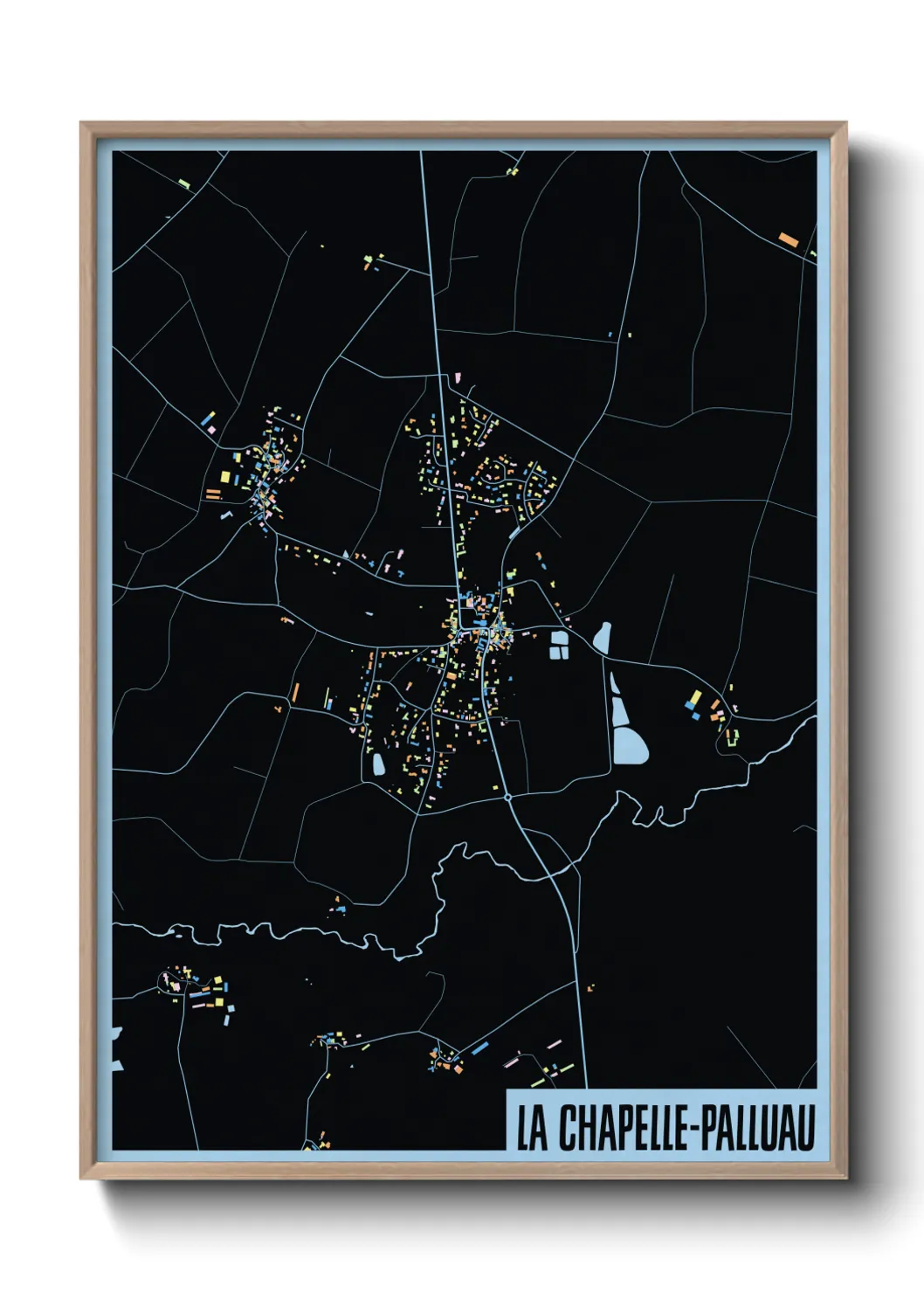 Une affiche de carte sur La Chapelle-Palluau