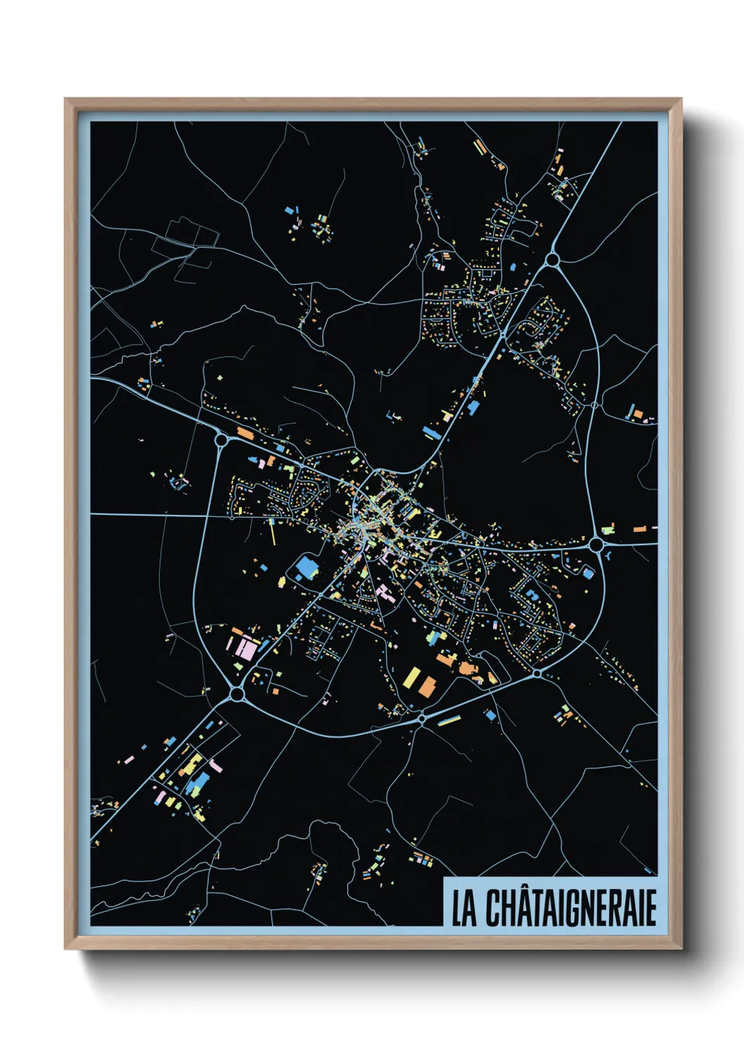 Une affiche de carte sur La Châtaigneraie