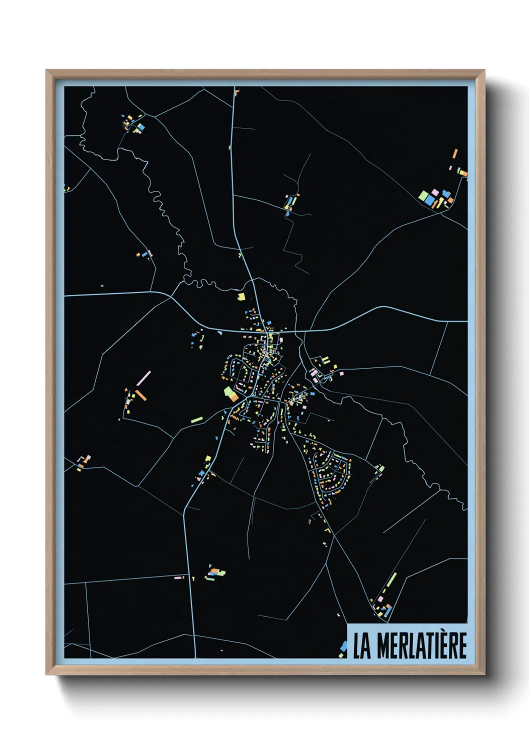 Une affiche de carte sur La Merlatière