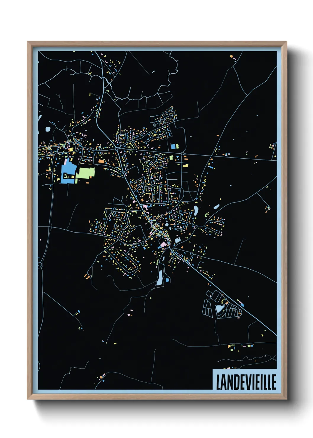 Une affiche de carte sur Landevieille