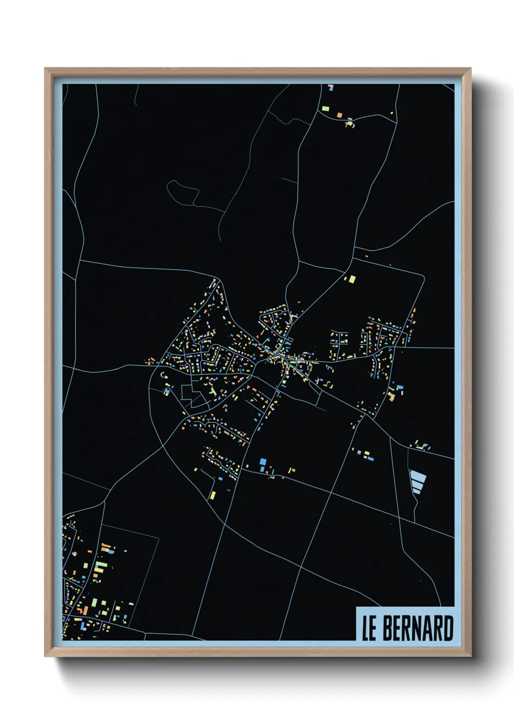 Une affiche de carte sur Le Bernard