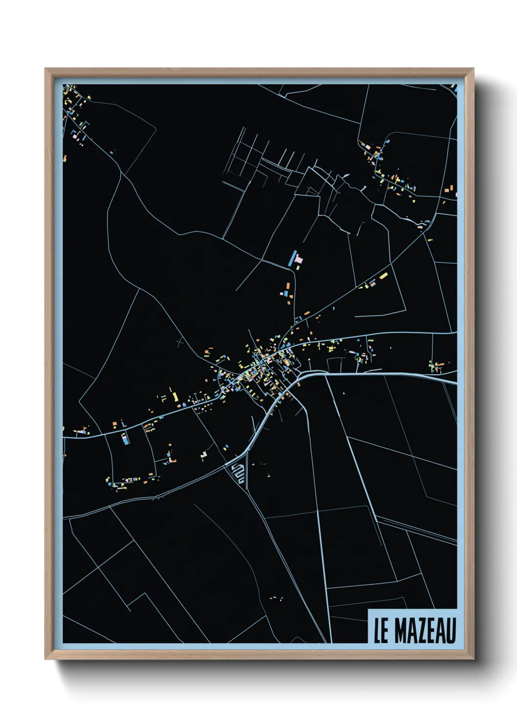 Une affiche de carte sur Le Mazeau