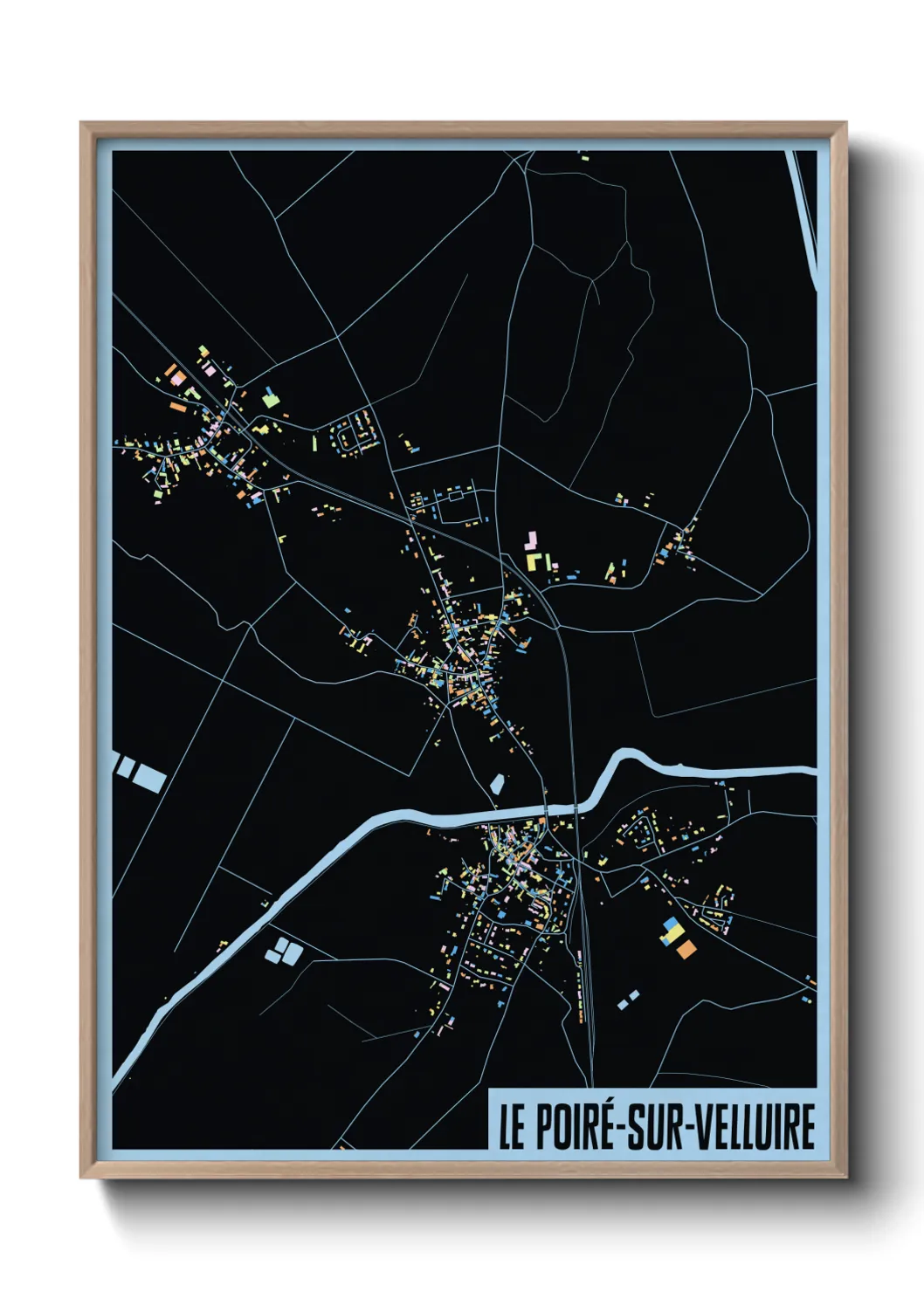 Une affiche de carte sur Le Poiré-sur-Velluire