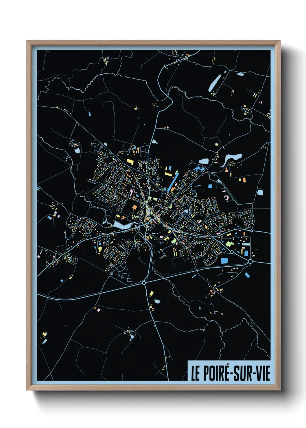 Une affiche de carte sur Le Poiré-sur-Vie