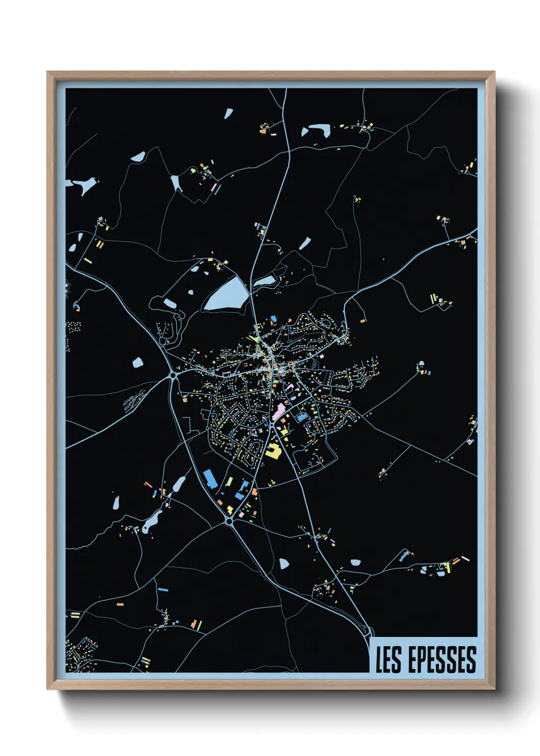 Une affiche de carte sur Les Epesses