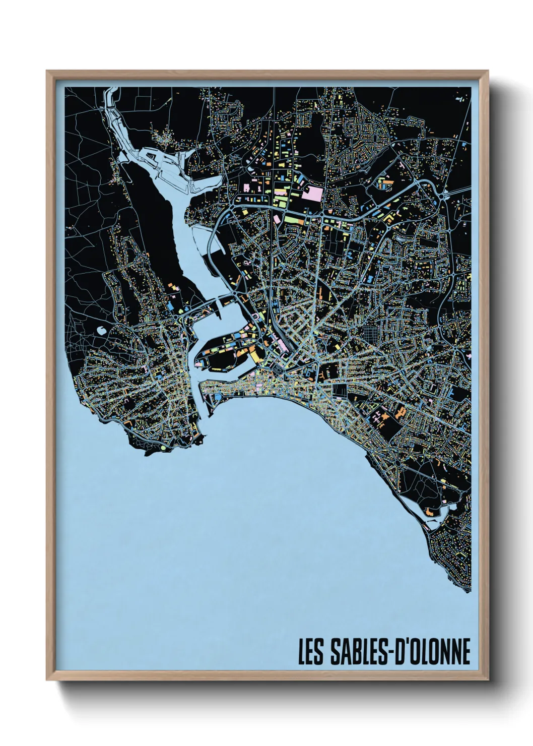 Une affiche de carte sur Les Sables-d'Olonne