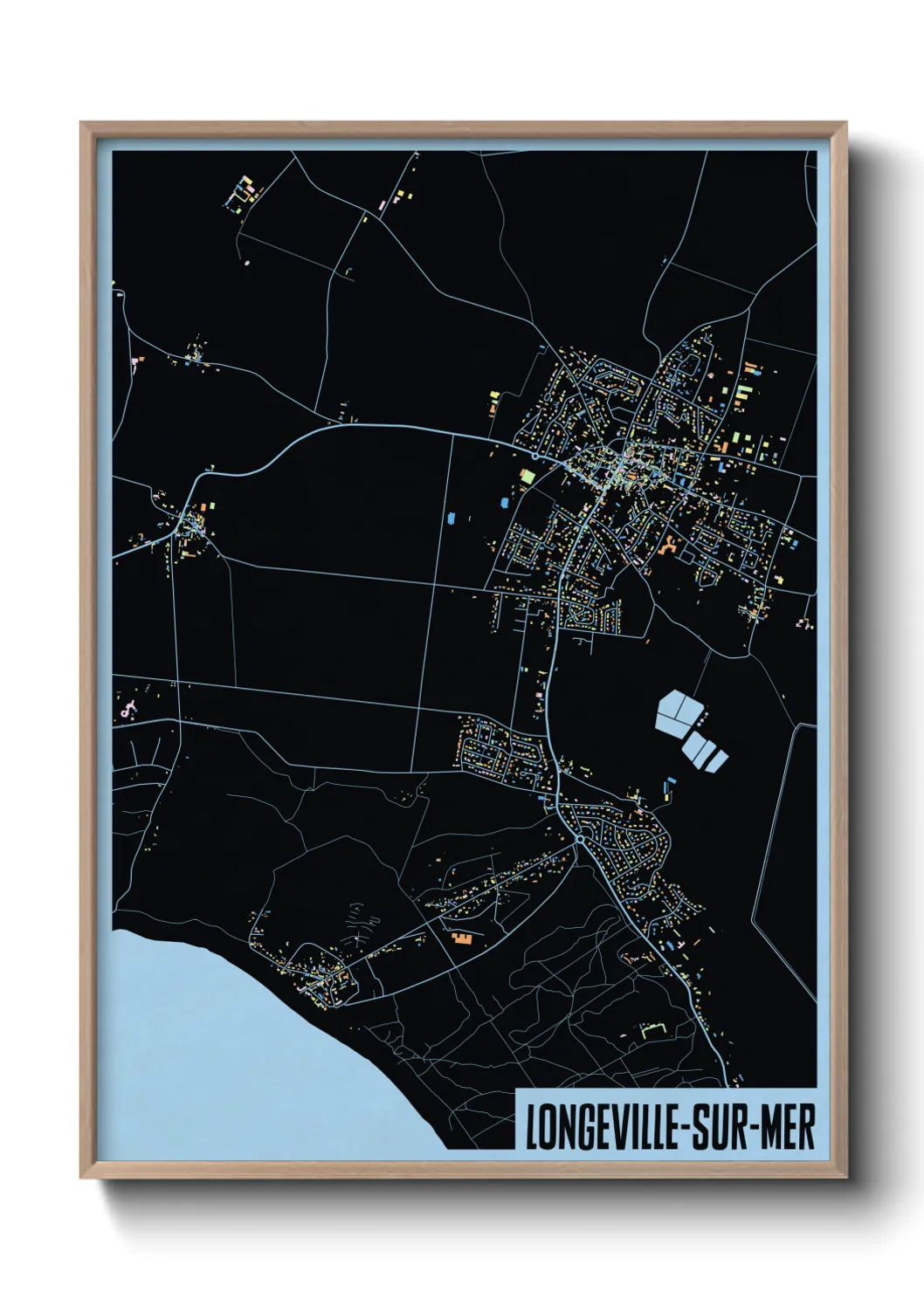 Une affiche de carte sur Longeville-sur-Mer