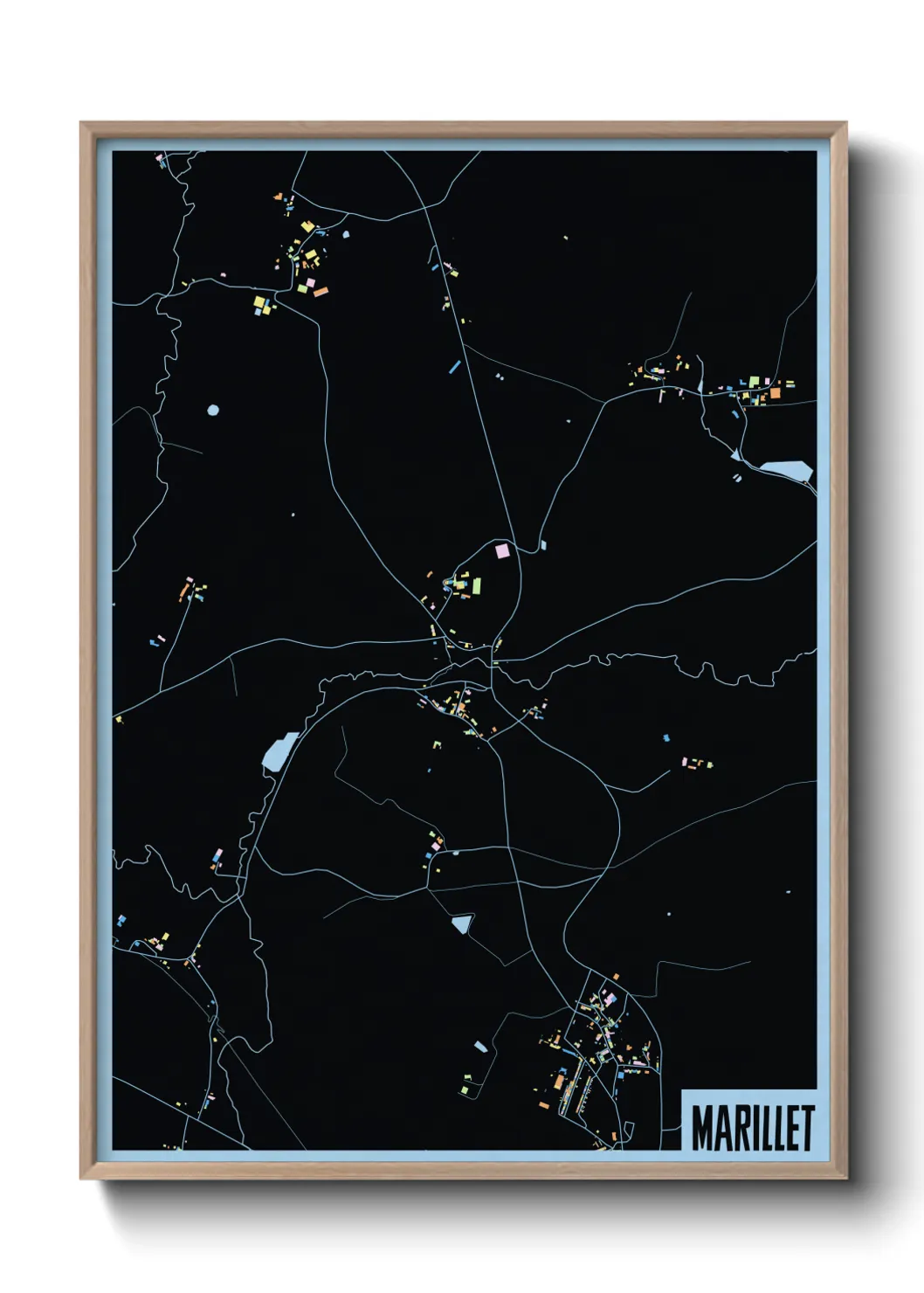 Une affiche de carte sur Marillet