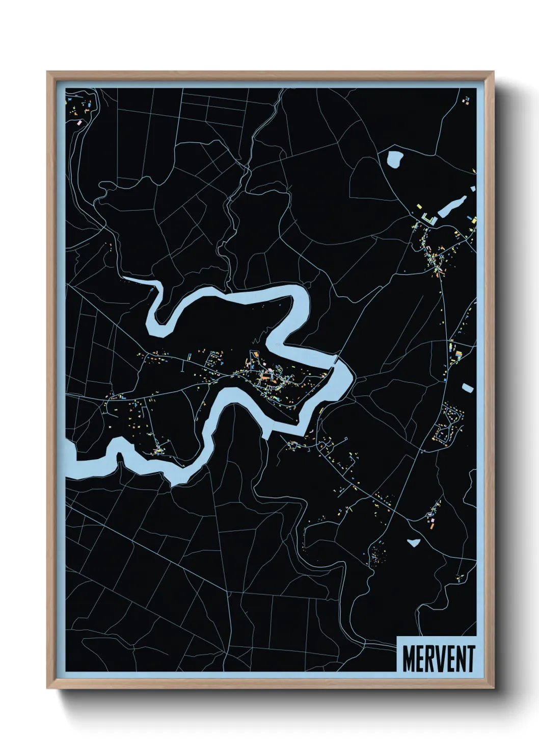 Une affiche de carte sur Mervent