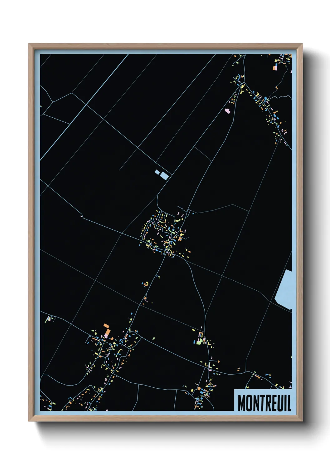 Une affiche de carte sur Montreuil