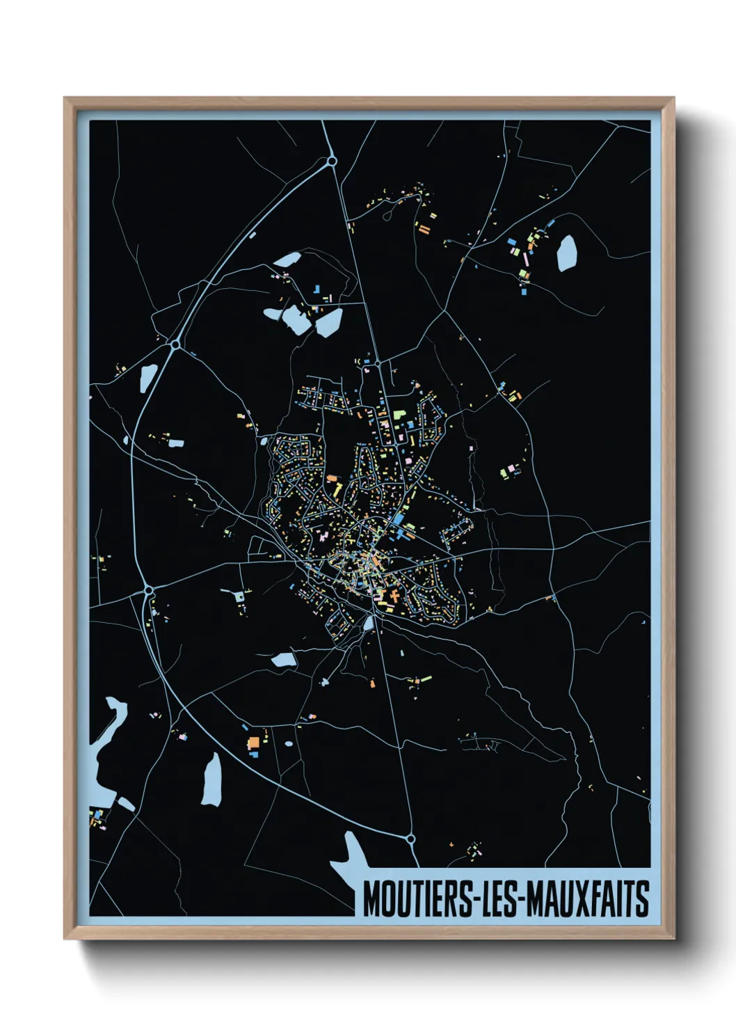 Une affiche de carte sur Moutiers-les-Mauxfaits