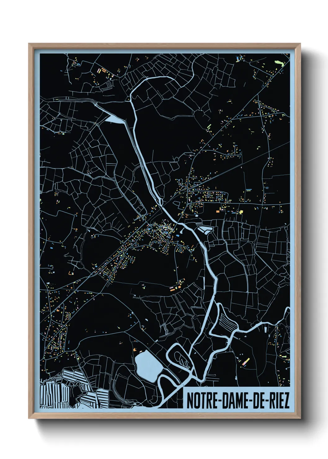 Une affiche de carte sur Notre-Dame-de-Riez