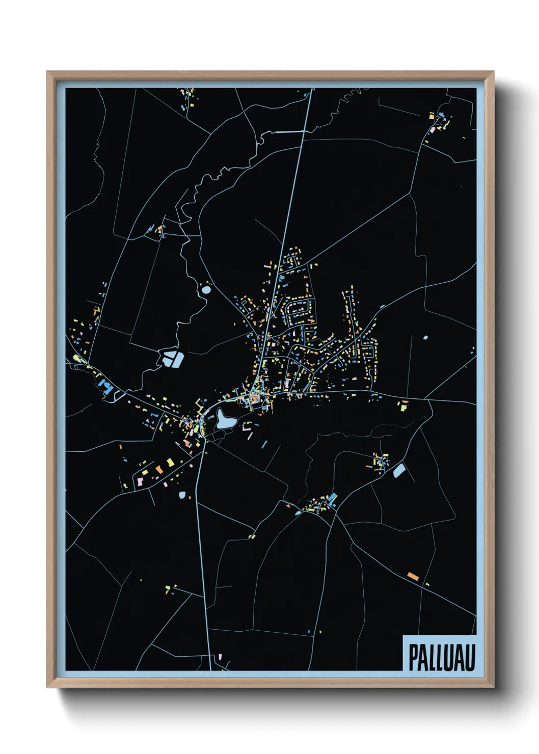 Une affiche de carte sur Palluau