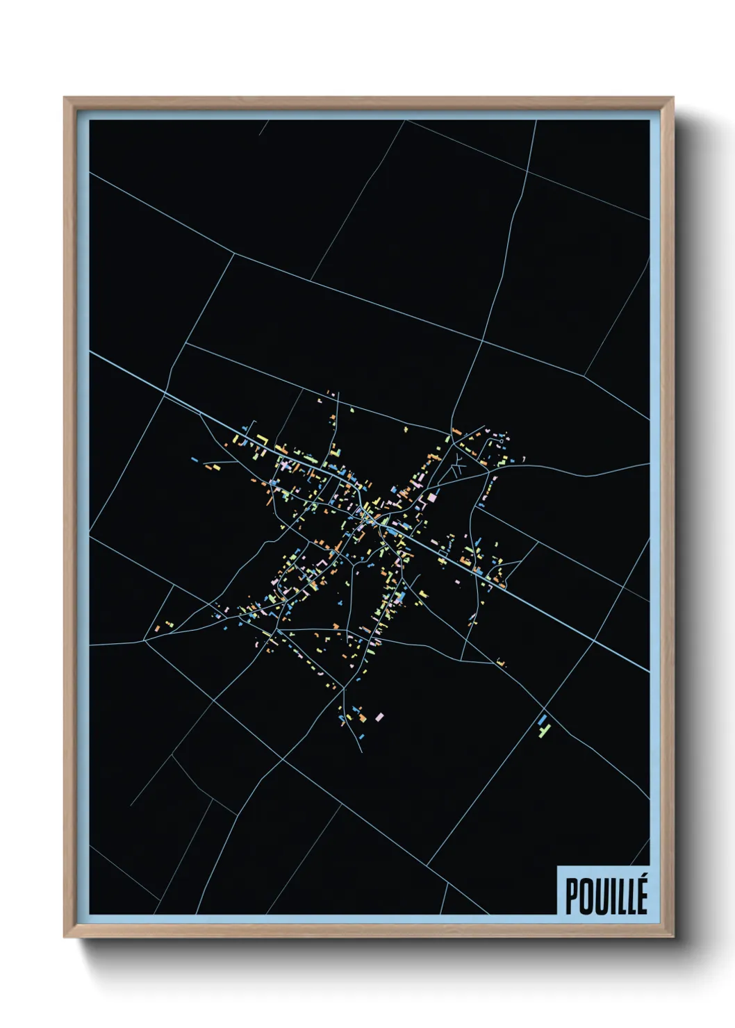 Une affiche de carte sur Pouillé