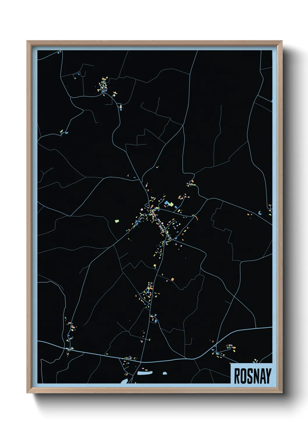 Une affiche de carte sur Rosnay