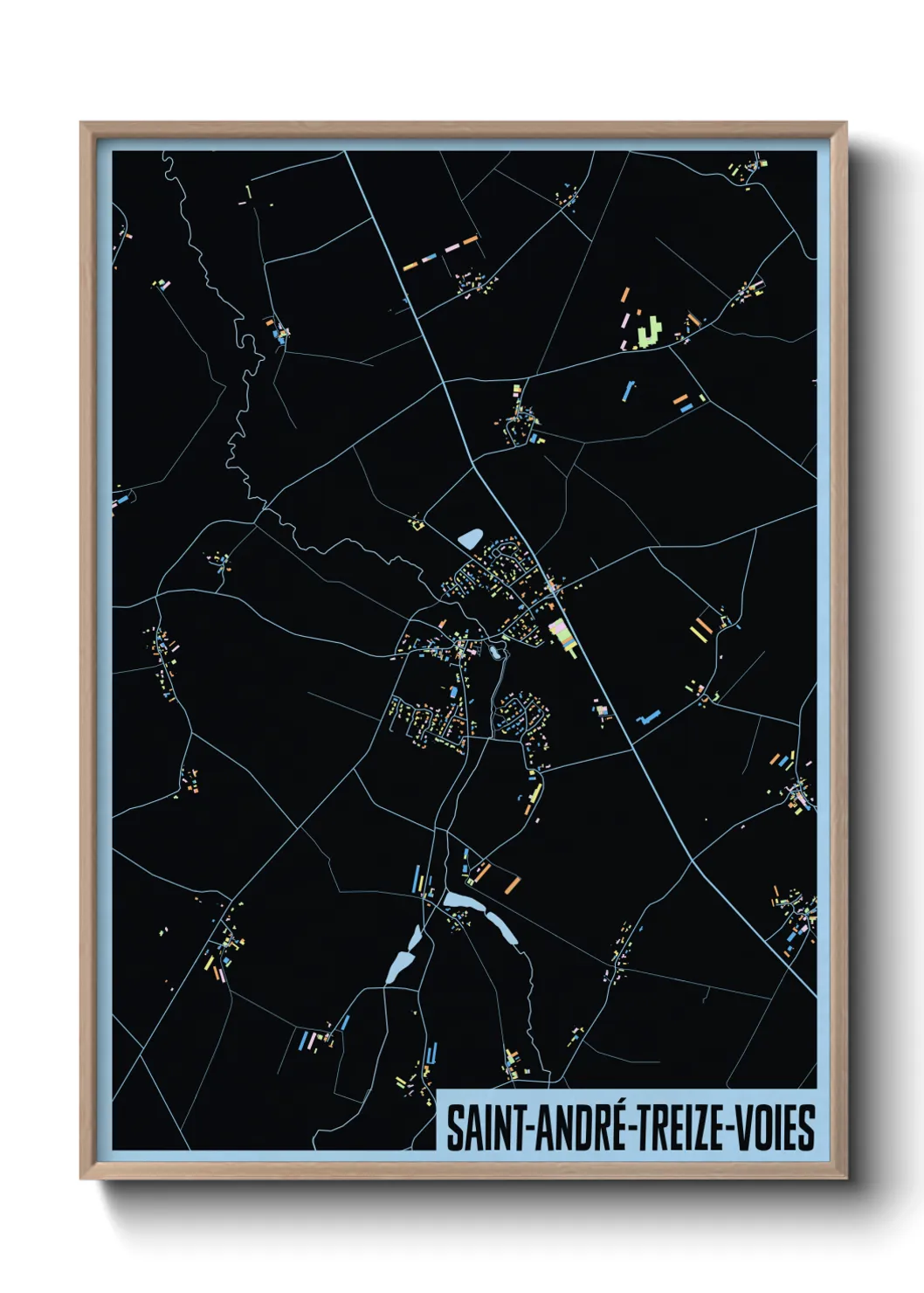 Une affiche de carte sur Saint-André-Treize-Voies