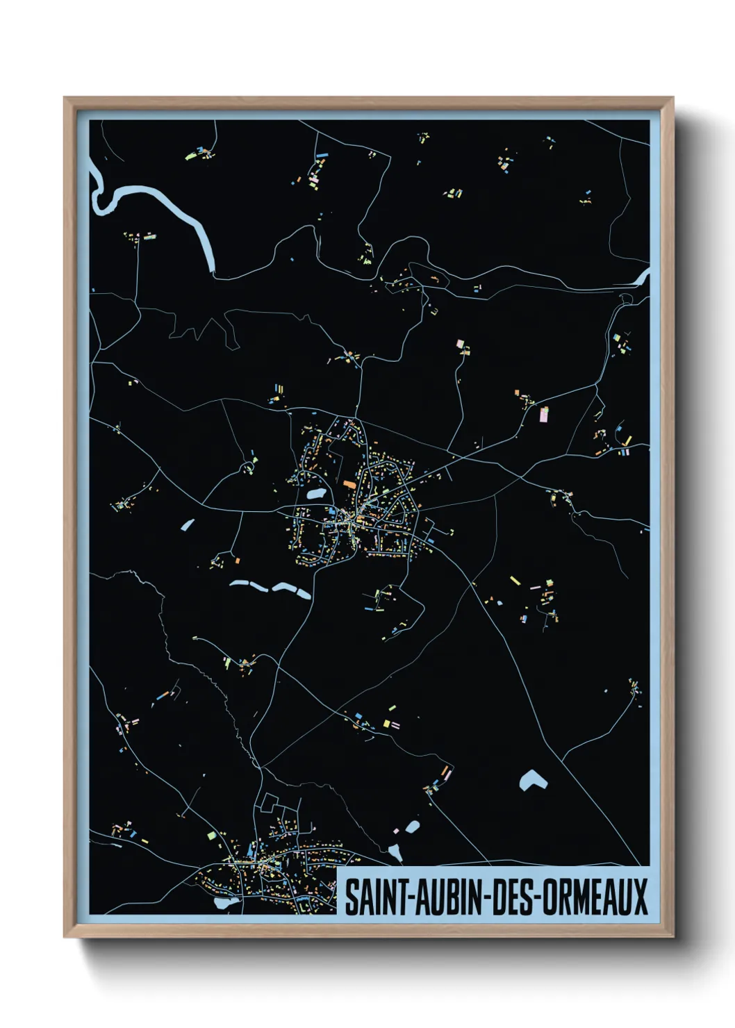 Une affiche de carte sur Saint-Aubin-des-Ormeaux