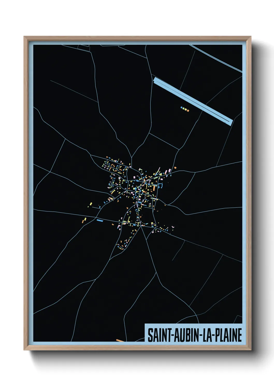 Une affiche de carte sur Saint-Aubin-la-Plaine