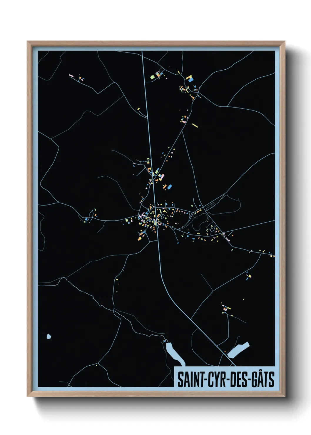 Une affiche de carte sur Saint-Cyr-des-Gâts