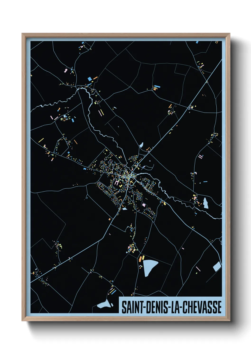 Une affiche de carte sur Saint-Denis-la-Chevasse