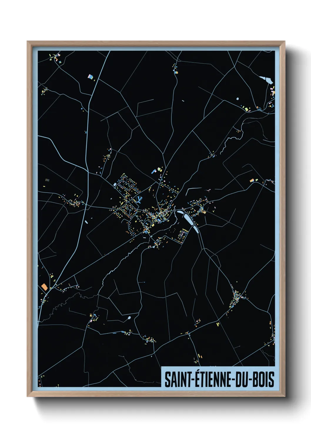 Une affiche de carte sur Saint-Étienne-du-Bois