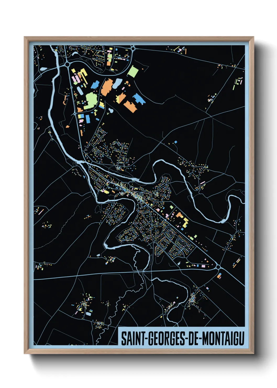 Une affiche de carte sur Saint-Georges-de-Montaigu