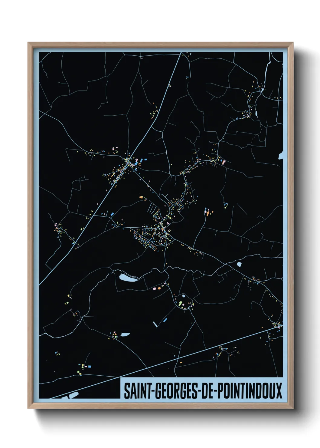 Une affiche de carte sur Saint-Georges-de-Pointindoux
