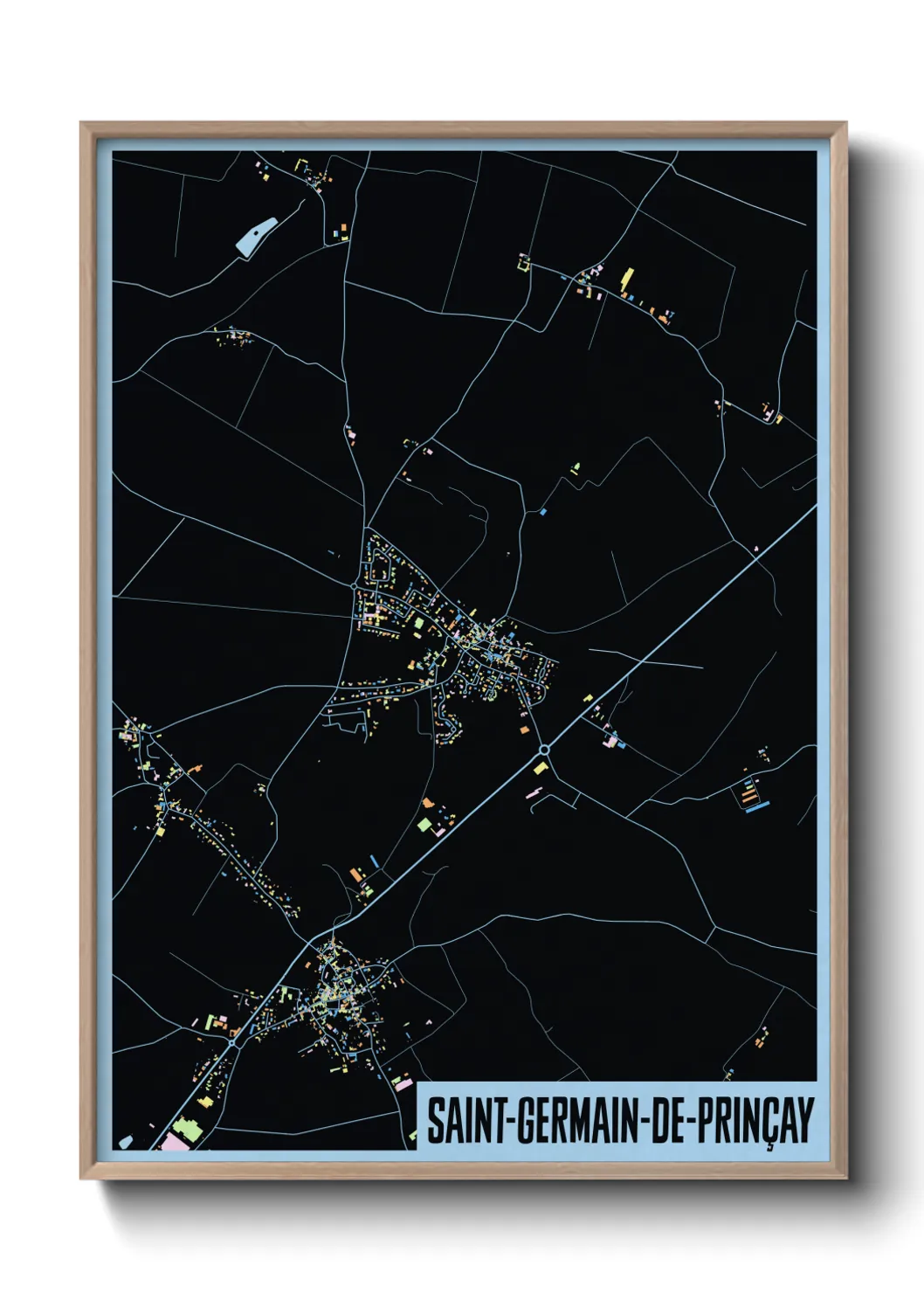 Une affiche de carte sur Saint-Germain-de-Prinçay