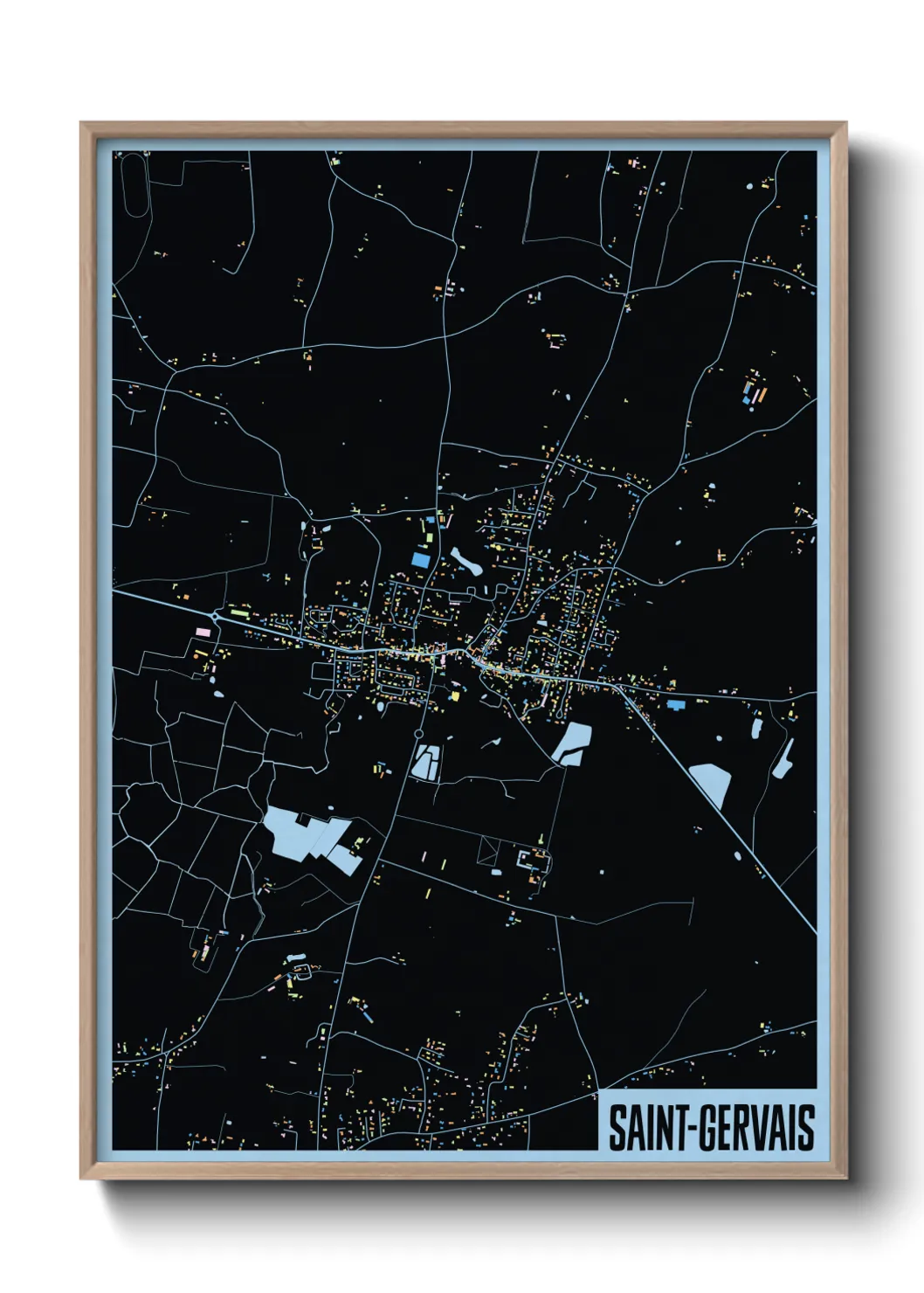 Une affiche de carte sur Saint-Gervais