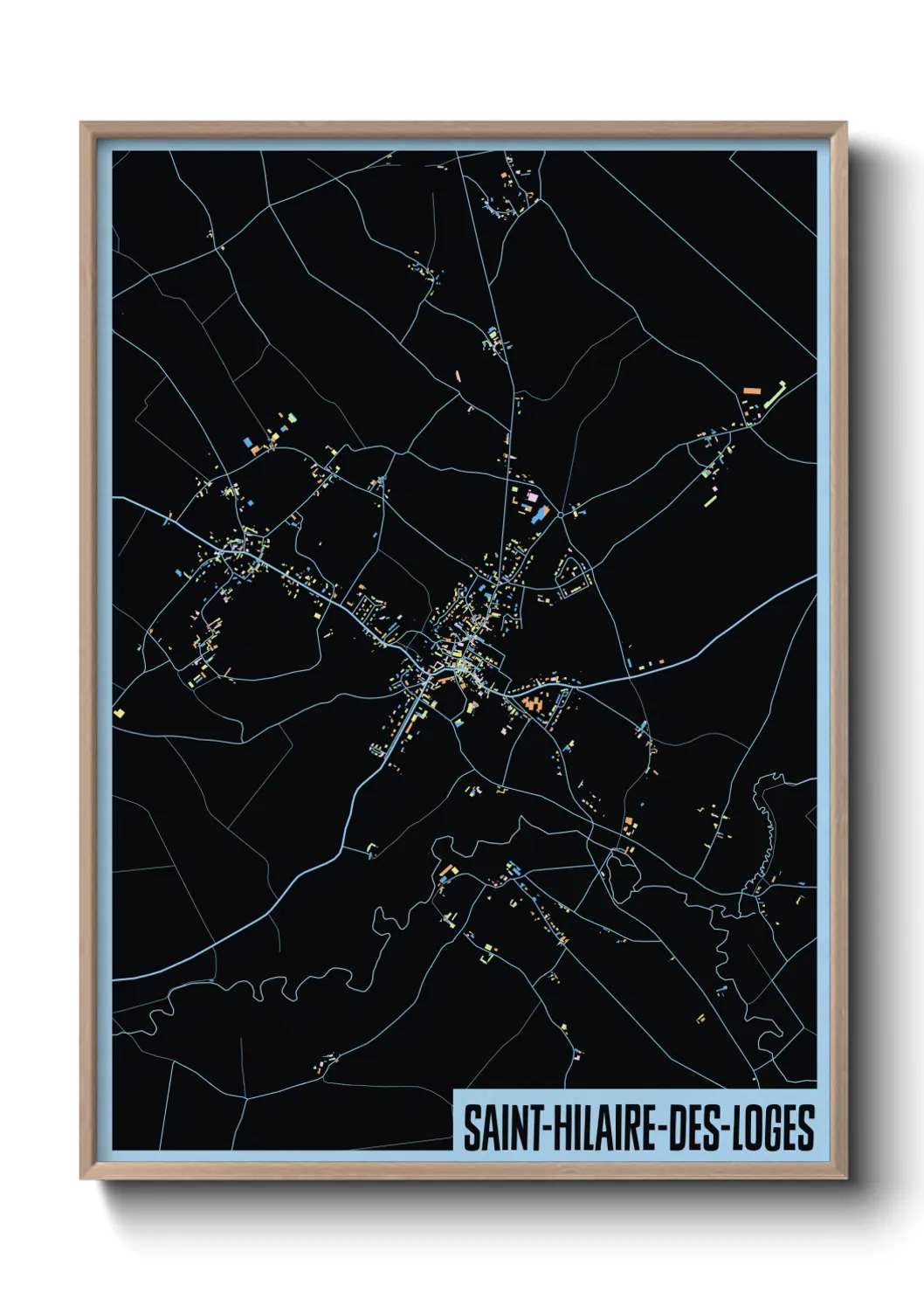 Une affiche de carte sur Saint-Hilaire-des-Loges