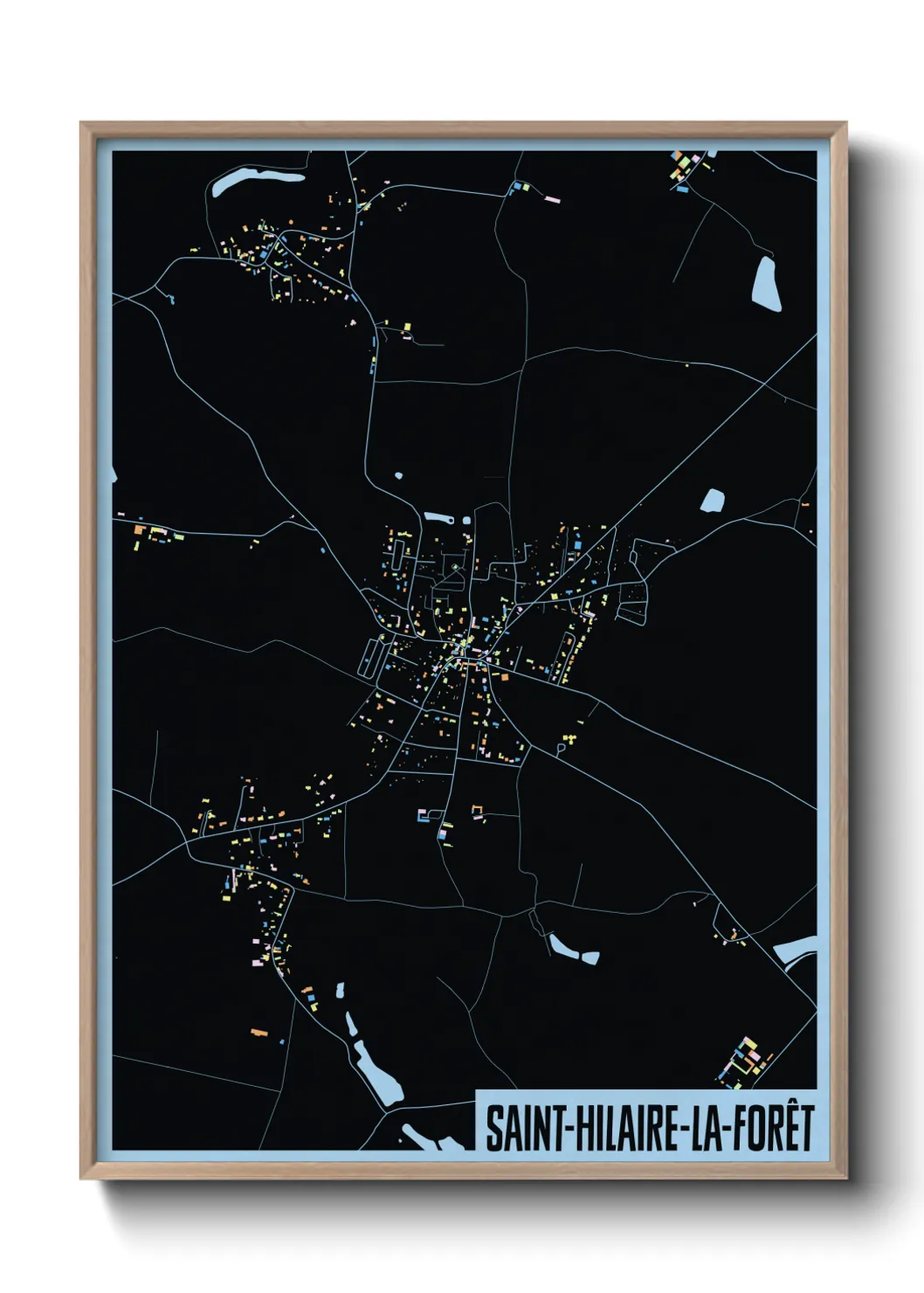 Une affiche de carte sur Saint-Hilaire-la-Forêt