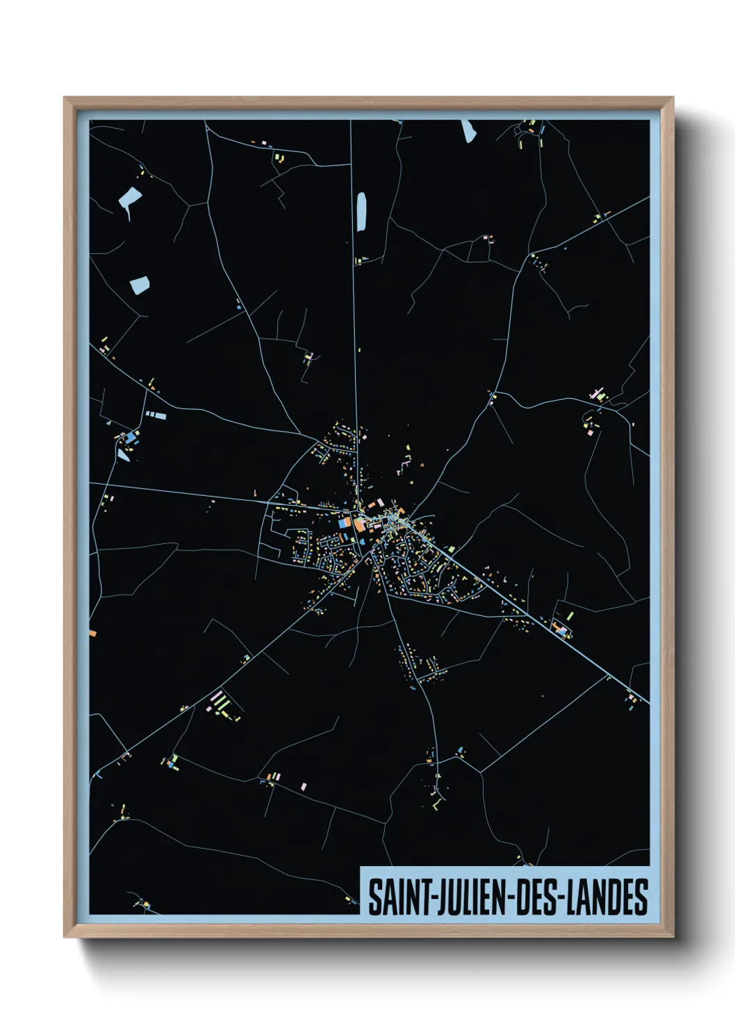 Une affiche de carte sur Saint-Julien-des-Landes
