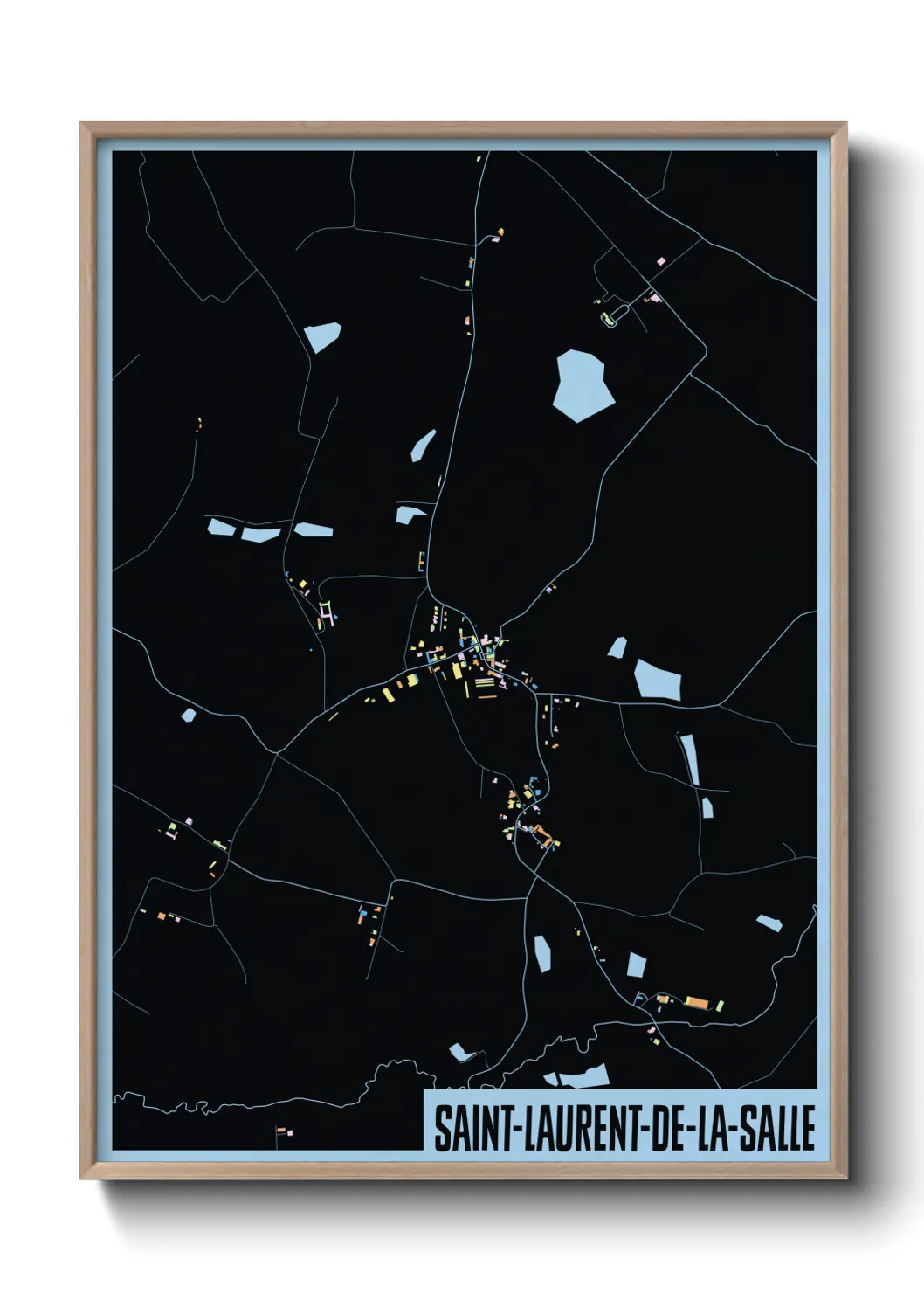 Une affiche de carte sur Saint-Laurent-de-la-Salle