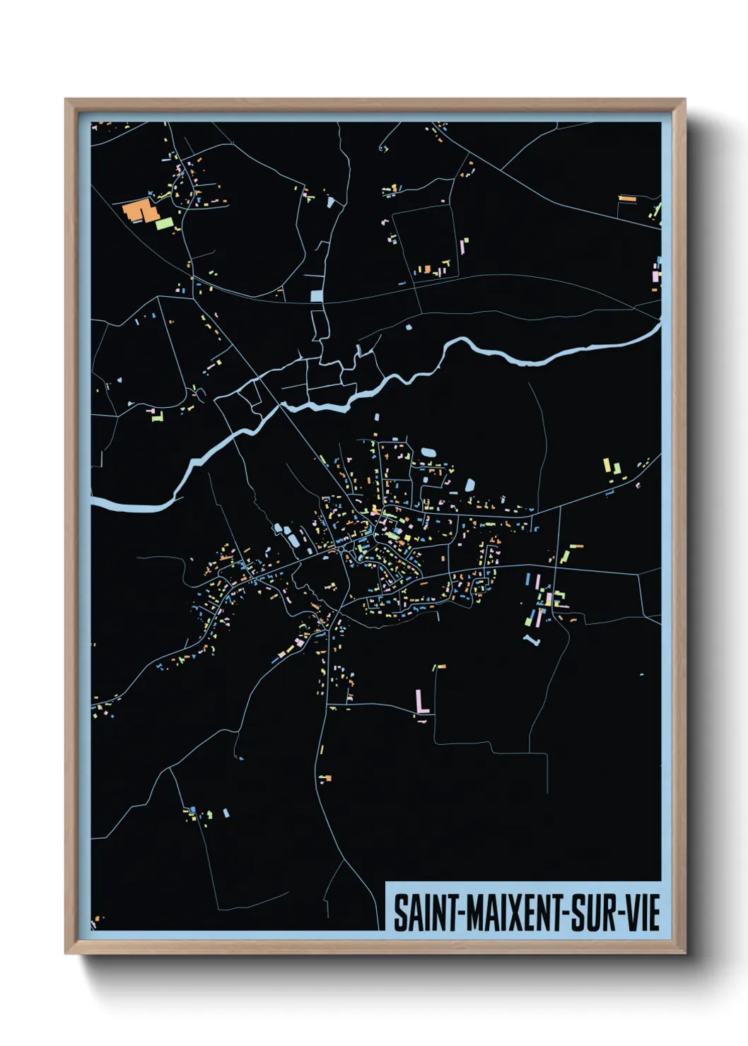 Une affiche de carte sur Saint-Maixent-sur-Vie