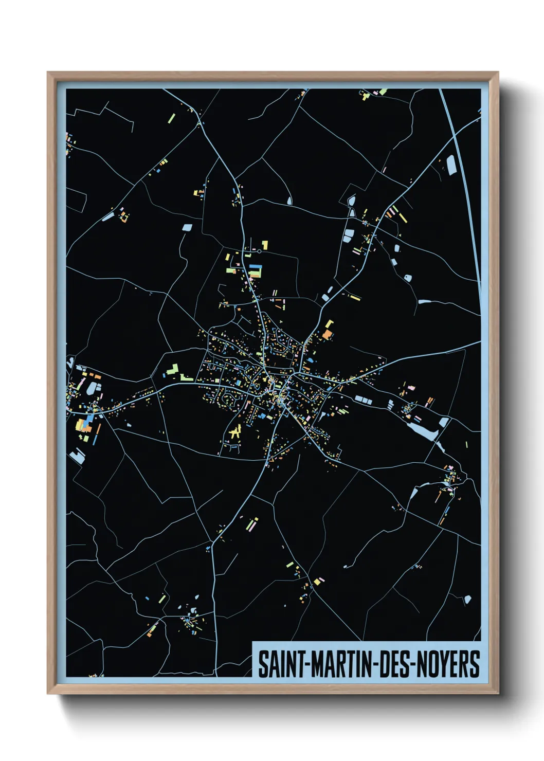 Une affiche de carte sur Saint-Martin-des-Noyers