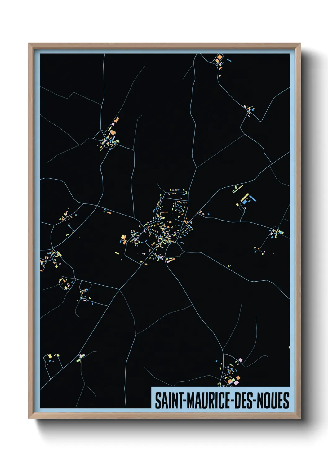 Une affiche de carte sur Saint-Maurice-des-Noues