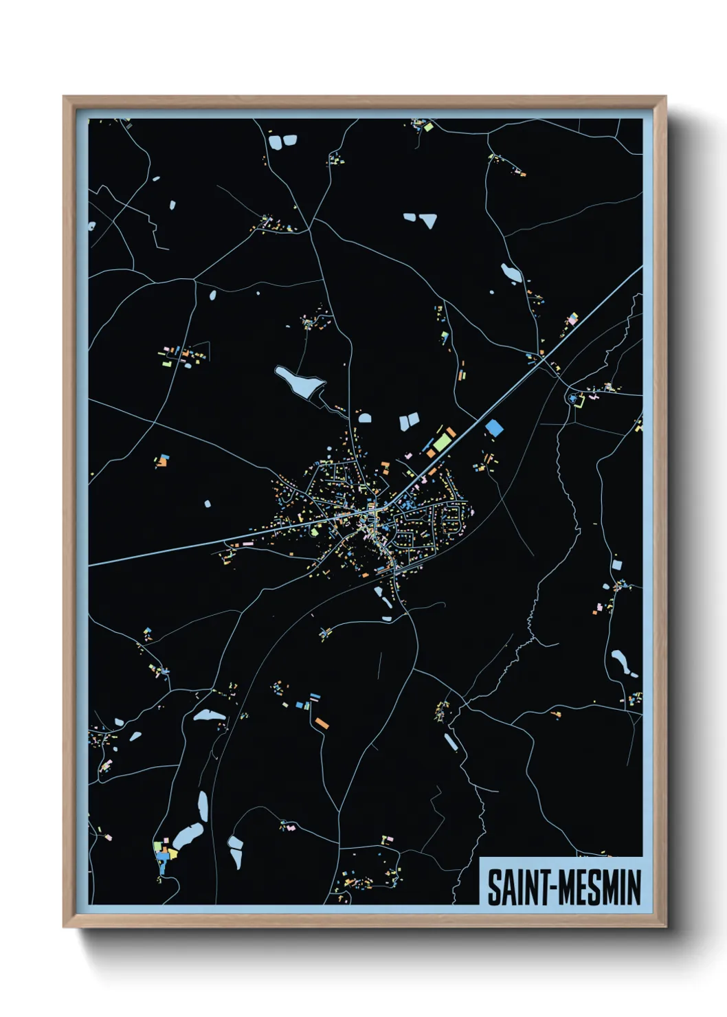 Une affiche de carte sur Saint-Mesmin