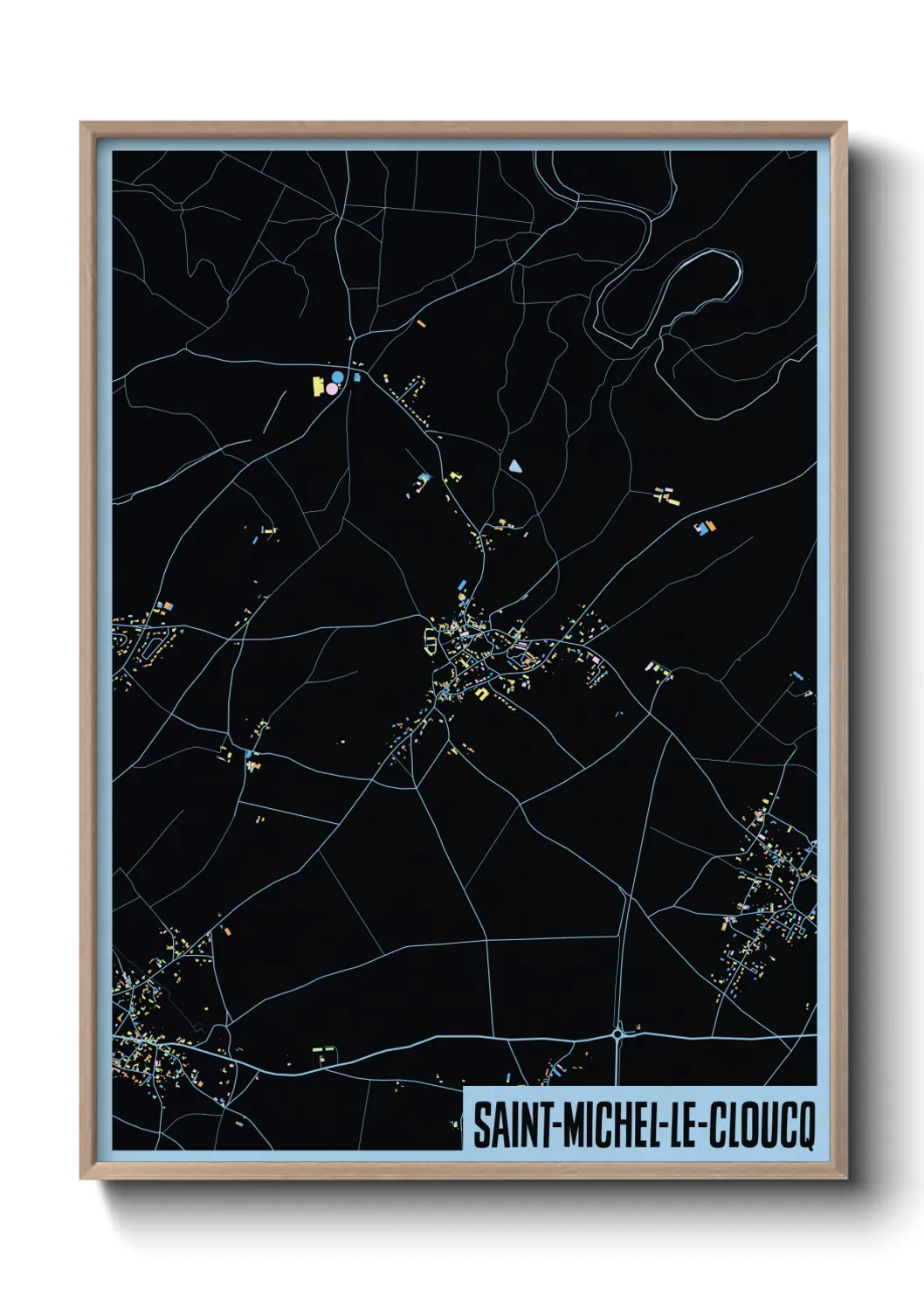 Une affiche de carte sur Saint-Michel-le-Cloucq