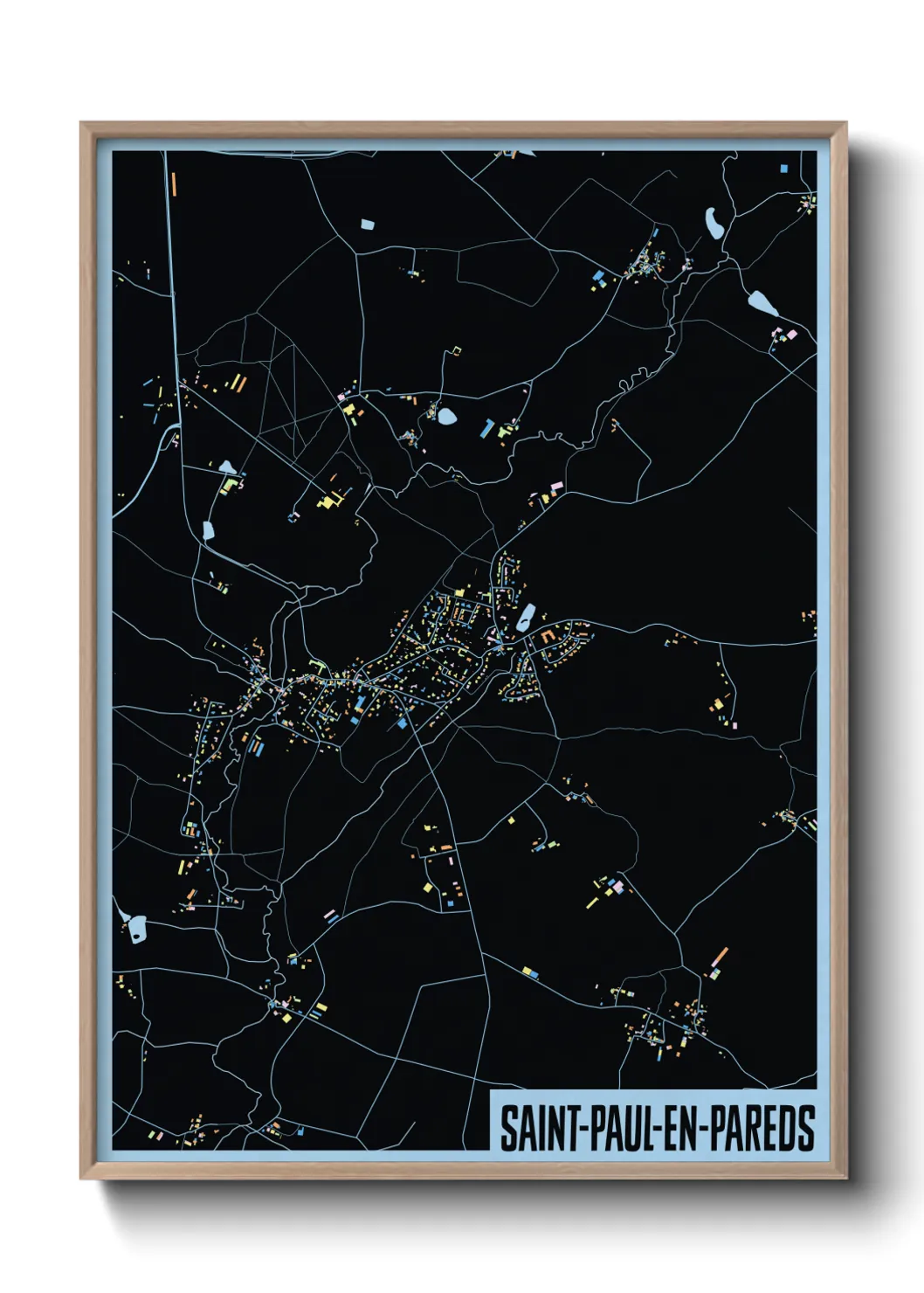 Une affiche de carte sur Saint-Paul-en-Pareds