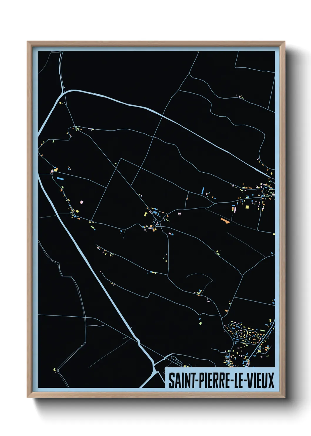 Une affiche de carte sur Saint-Pierre-le-Vieux