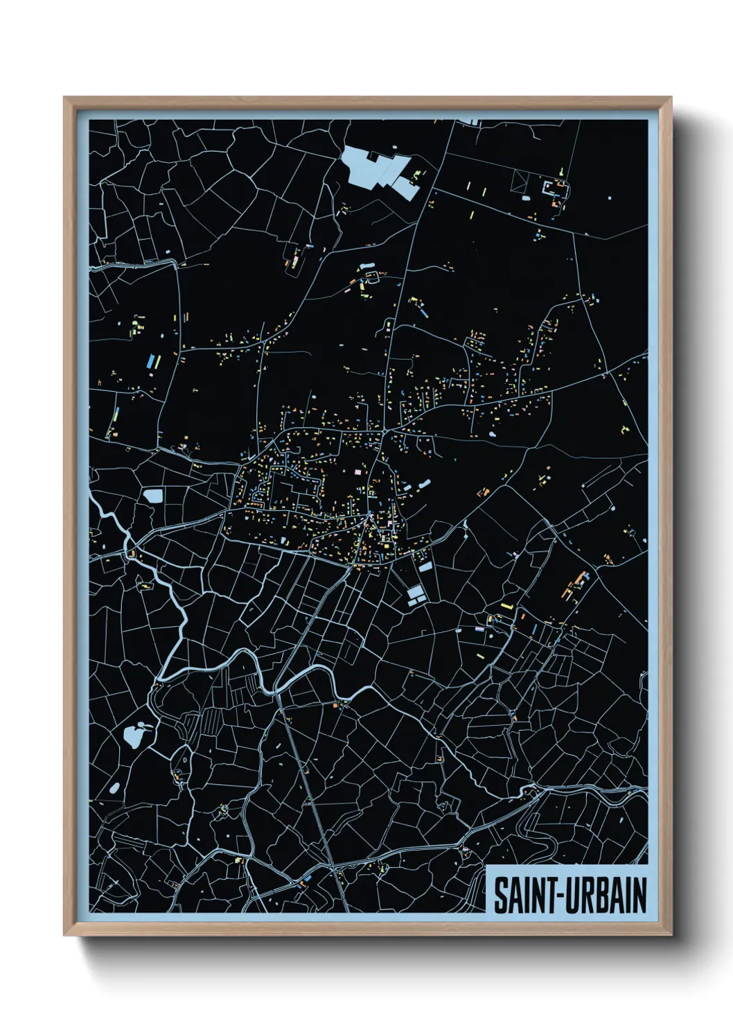 Une affiche de carte sur Saint-Urbain