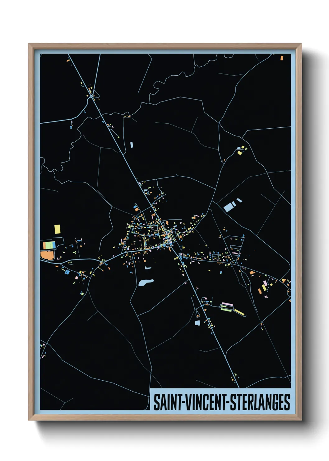 Une affiche de carte sur Saint-Vincent-Sterlanges