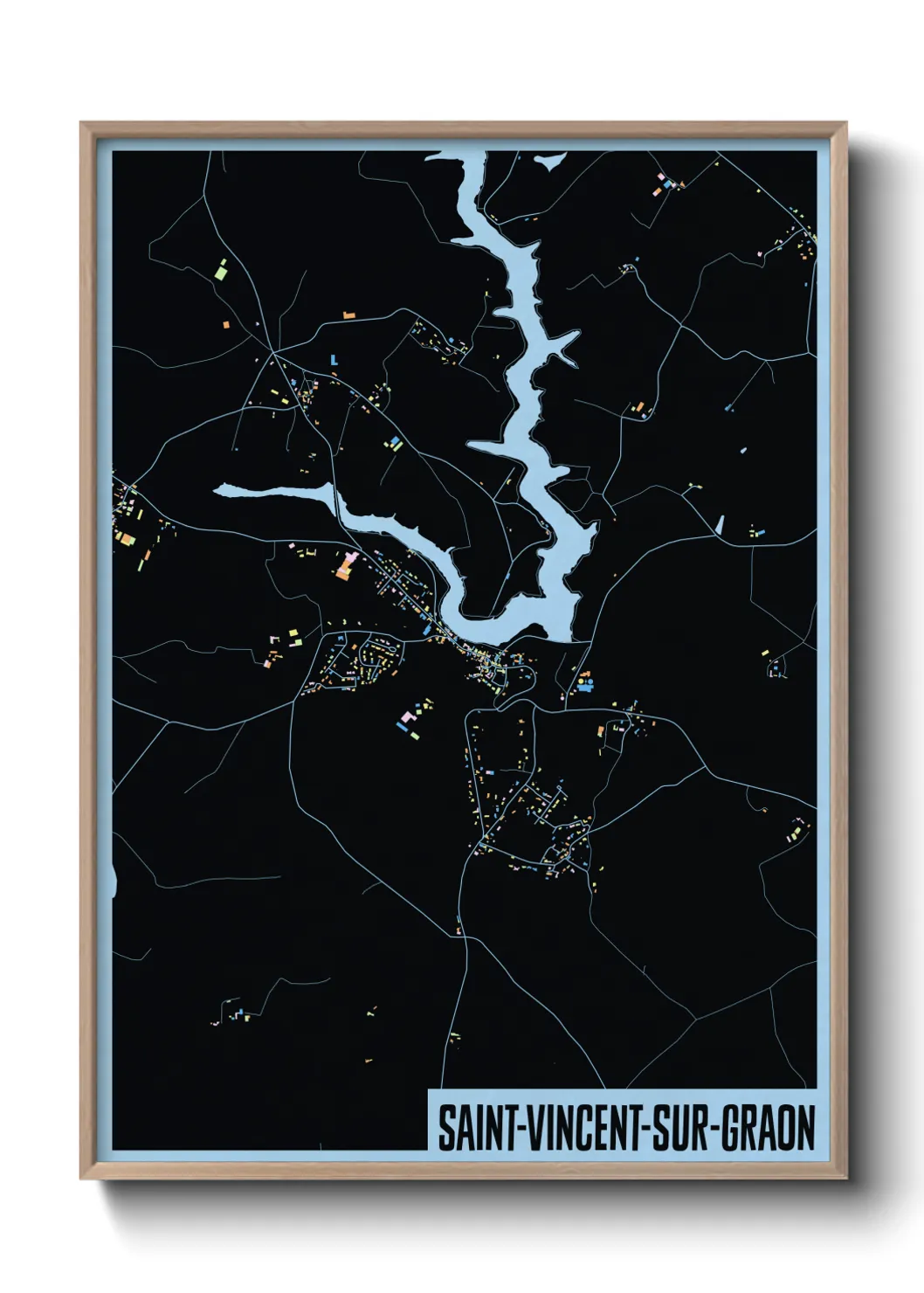 Une affiche de carte sur Saint-Vincent-sur-Graon