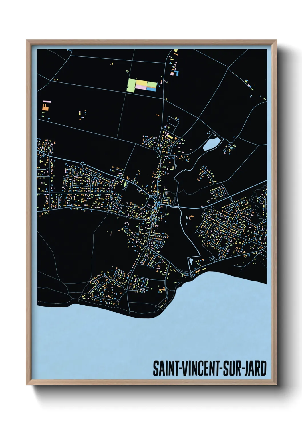 Une affiche de carte sur Saint-Vincent-sur-Jard